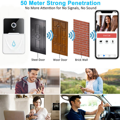 جرس باب ذكي DoorBell X3 VGA WiFi مزود بجرس، يدعم الرؤية الليلية، DoorBell X3
