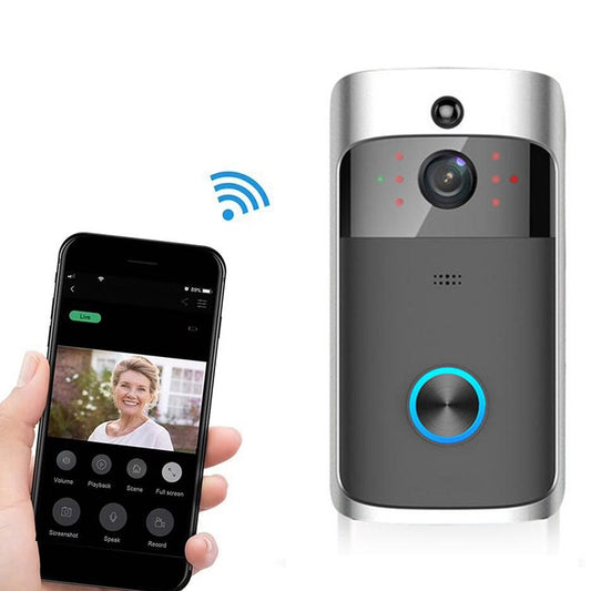 جرس باب ذكي M4 بدقة 720 بكسل، مزود بخاصية WiFi وفيديو منخفض الطاقة للغاية، مزود بثلاث فتحات للبطارية، ويدعم المراقبة عن بُعد عبر الهاتف المحمول والرؤية الليلية، وعدسة كاميرا بزاوية واسعة 166 درجة