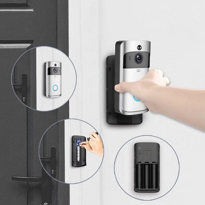 جرس باب ذكي M4 بدقة 720 بكسل، مزود بخاصية WiFi وفيديو منخفض الطاقة للغاية، مزود بثلاث فتحات للبطارية، ويدعم المراقبة عن بُعد عبر الهاتف المحمول والرؤية الليلية، وعدسة كاميرا بزاوية واسعة 166 درجة