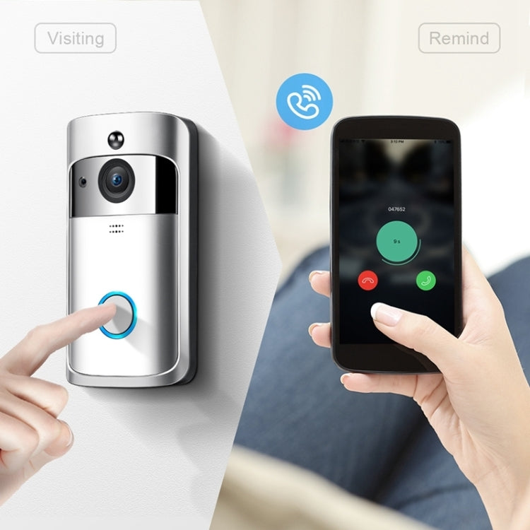 جرس باب ذكي M4 بدقة 720 بكسل، مزود بخاصية WiFi وفيديو منخفض الطاقة للغاية، مزود بثلاث فتحات للبطارية، ويدعم المراقبة عن بُعد عبر الهاتف المحمول والرؤية الليلية، وعدسة كاميرا بزاوية واسعة 166 درجة