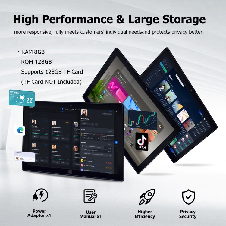 ويندوز 10، معالج Intel Celeron J3455 رباعي النواة، يدعم بطاقة TF وHDMI وBT وواي فاي مزدوج، لوحة مفاتيح غير متضمنة، J3455 8 جيجابايت + 128 جيجابايت