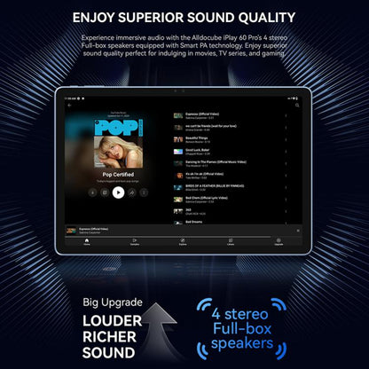جهاز لوحي ALLDOCUBE iPlay 60 Pro 4G LTE، 6 جيجابايت + 128 جيجابايت، شاشة 11 بوصة، أندرويد 14، معالج MediaTek Helio G99 ثماني النواة، يدعم شريحتي اتصال، iPlay 60 Pro