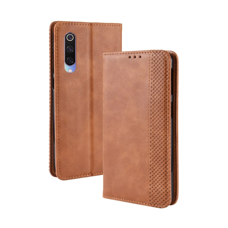 جراب جلدي أفقي قابل للطي بمشبك مغناطيسي بتصميم كلاسيكي لهاتف Xiaomi Mi 9، مع حامل وفتحات للبطاقات ومحفظة، لهاتف Xiaomi Mi 9