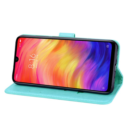 جراب جلدي PU منقوش باللون الوردي، قابل للطي أفقيًا، لهاتف Xiaomi Redmi Note 7، مع حامل وفتحات للبطاقات ومحفظة، لهاتف Xiaomi Redmi Note 7