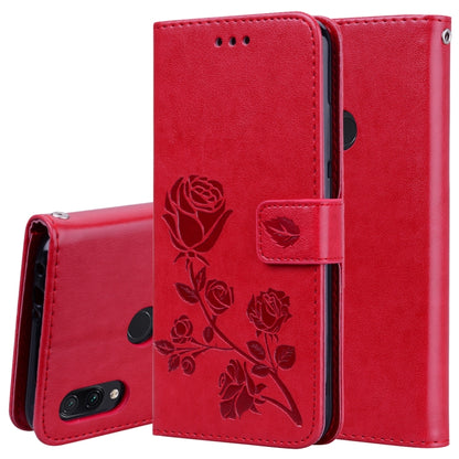 جراب جلدي PU منقوش باللون الوردي، قابل للطي أفقيًا، لهاتف Xiaomi Redmi Note 7، مع حامل وفتحات للبطاقات ومحفظة، لهاتف Xiaomi Redmi Note 7