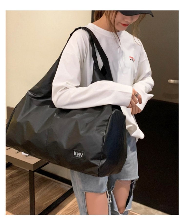 Soft Nylon Cloth Shoulder Sports Gym Yoga Handbag