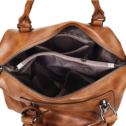 Fashion Casual Retro Oil PU Shoulder Bag Ladies Handbag Messenger Bag
