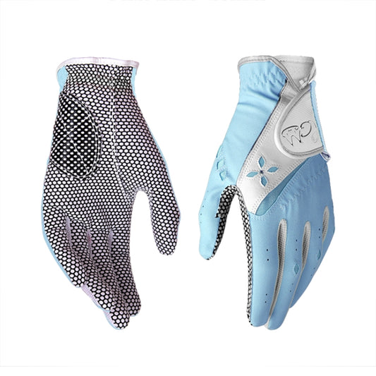 PGM One Pair Golf Non-Slip PU Leather Gloves for Women (Color:Yellow Size:21)