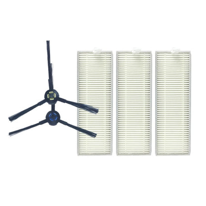 XI285 1 Pair I258 Side Brushes + 3 PCS I206 Filters for ILIFE X800 / A7 / A9 / X787 / X785