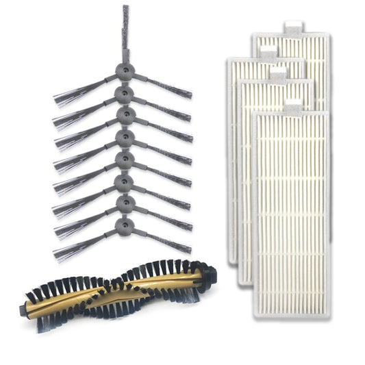 XI217 4 Pairs K614 Side Brushes + 4 PCS I207 Filters + Main Brush I202 Set for  ILIFE A4, XI217