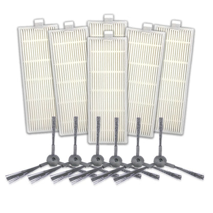 XI227 3 Pairs K614 Side Brushes *3+ 6 PCS I207 Filters for ILIFE A4 A4S A6, XI227