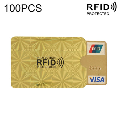 100pcs Aluminum Foil RFID Blocking Credit Card ID Bank Card Case Card Holder Cover, Size: 9 x 6.3cm