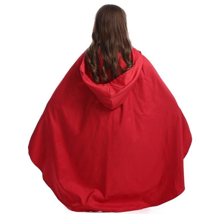 Little Red Riding Hood Parent Child Fairy Tale Drama Performance Costume Little Red Riding Hood Dress Little Maid Two Dress Halloween Costume (Color:Cape+Maid Size:L), XS, S, M, L