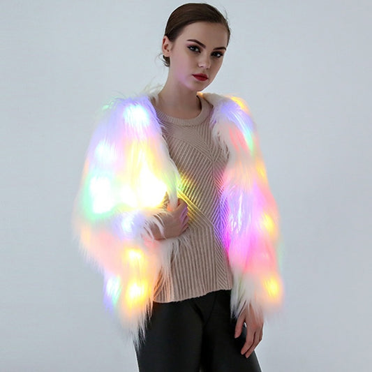 Cosplay Costumes Christmas And Halloween Night Costumes LED Colored Lights Show Clothes (Color:White With Light Size:XXXXL), S, M, L, XL, XXL, XXXL, XXXXL