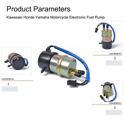 For Kawasaki & Yamaha & Honda Electronic Fuel Pump Motorcycle EFI Fuel Pump A0966, For Kawasaki & Yamaha & Honda