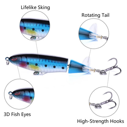 HENGJIA PE018 10cm/13g Propeller Tractor Shaped Hard Baits Fishing Lures Tackle Baits Fit Saltwater and Freshwater