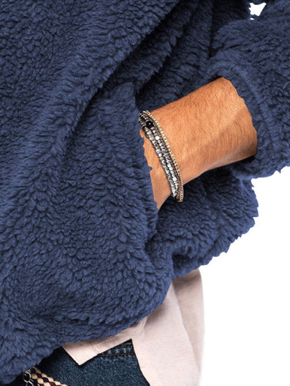 Men's warm jacket, loose hooded casual jacket
