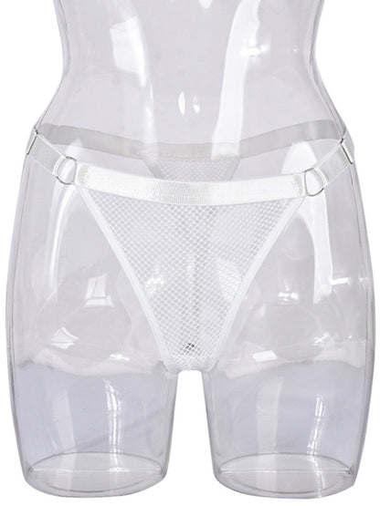 Fishnet Low Waist Adjustable Belt Comfortable See-Through Women's Sexy Panties