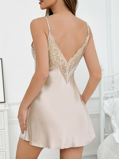 Women's home wear pajamas suspenders sexy lace lace nightgown