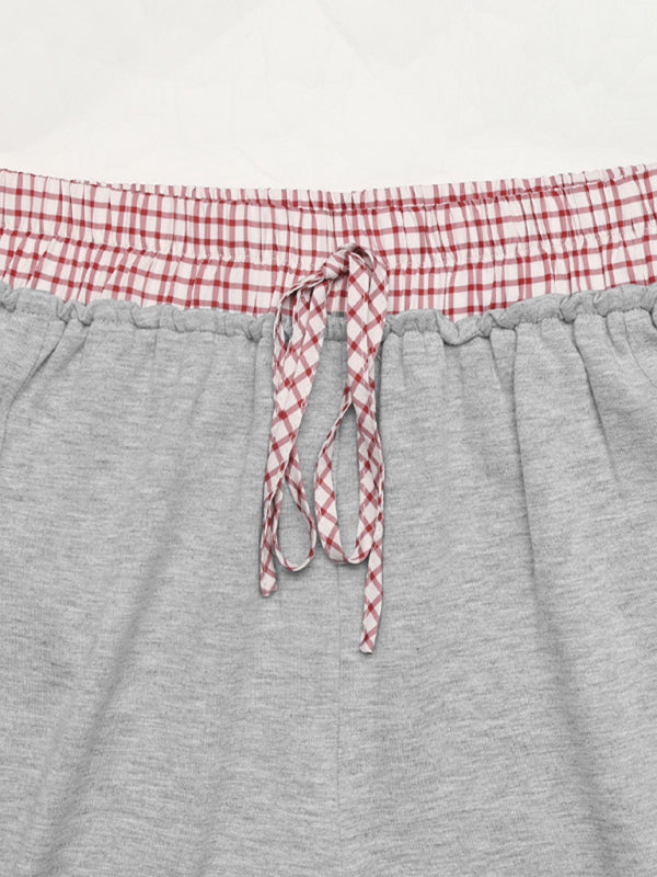 New contrast color stitching straight trousers casual pants