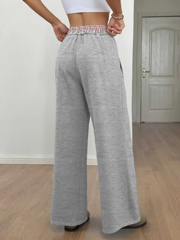 New contrast color stitching straight trousers casual pants
